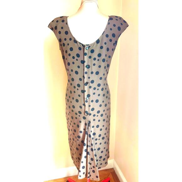 Valentino Boutique Polka Dot Midi Dress-Size 10-Vintage - Picture 2 of 4